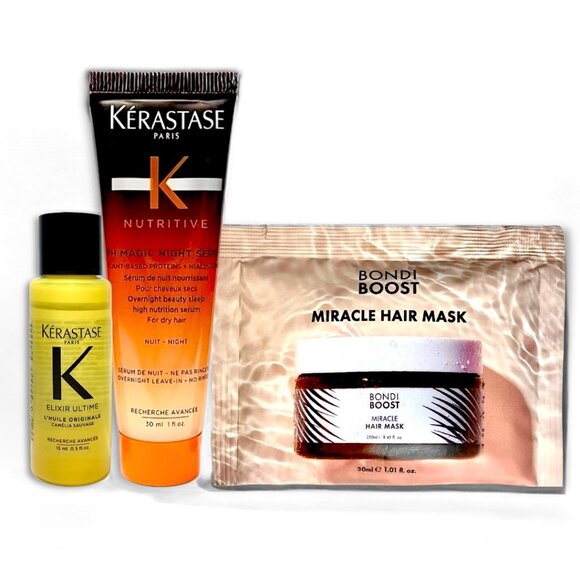 Hair Treatment Sample Set—Kerastase Oil & Nutritive Magic Serum—Bondi Boost Mask - Picture 1 of 5